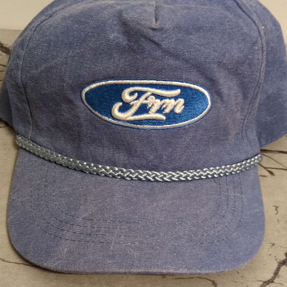 Blue Denim Cap with Embroidered Logo